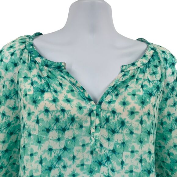 BeachLunchLounge Aqua Azetec Design 3/4 Sleeve Tunic Top Large - Picture 6 of 10